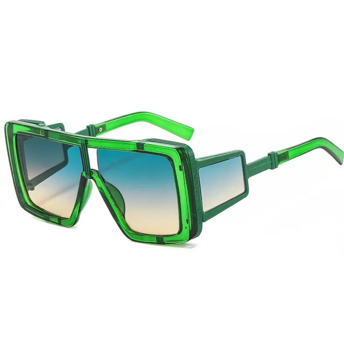 Oversized Square Sunnies - Green