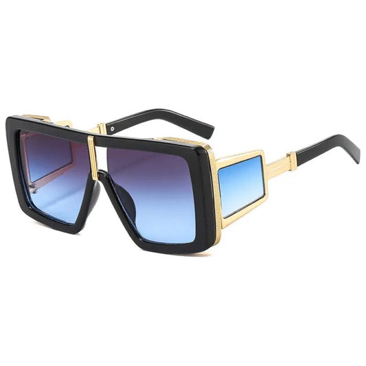 Oversized Square Sunnies - Black/Gold