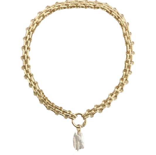 Collarbone Chain with Pearl pendant - Gold