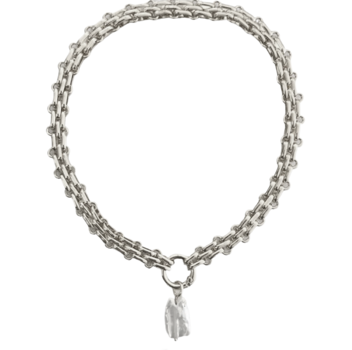 Collarbone Chain with Pearl pendant - Silver