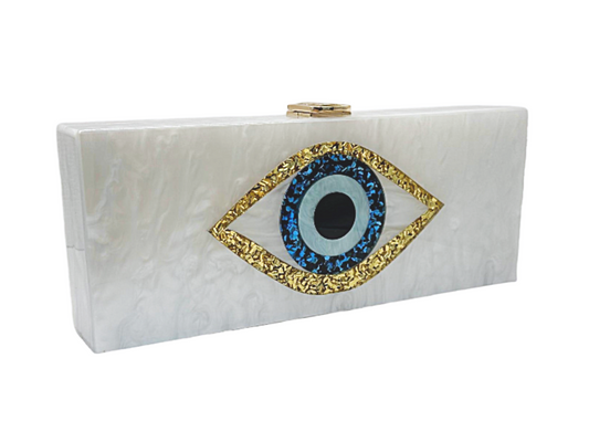 Pearlescent Evil Eye Clutch