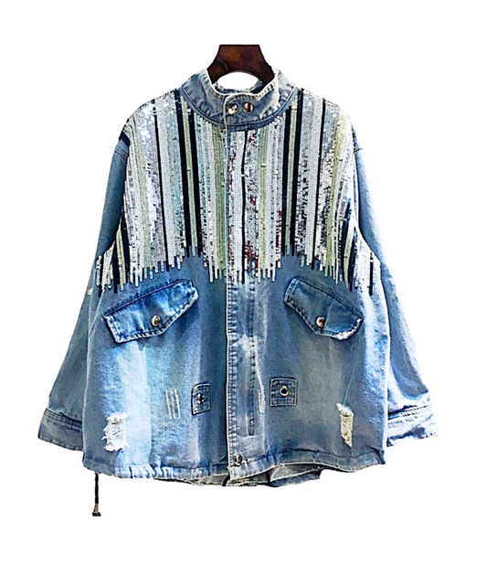 Sequinned Denim Jacket